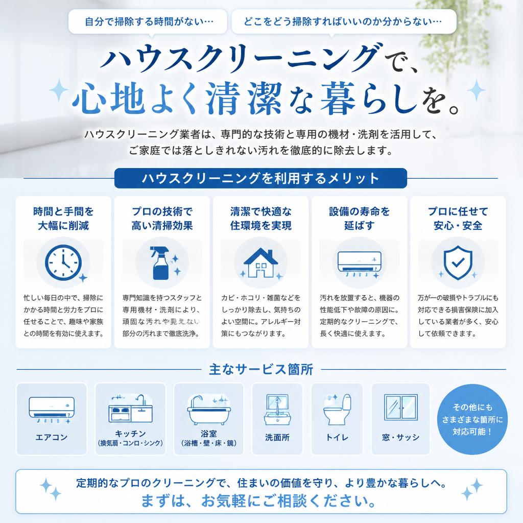 プロのハウスクリーニング業者に依頼するメリット