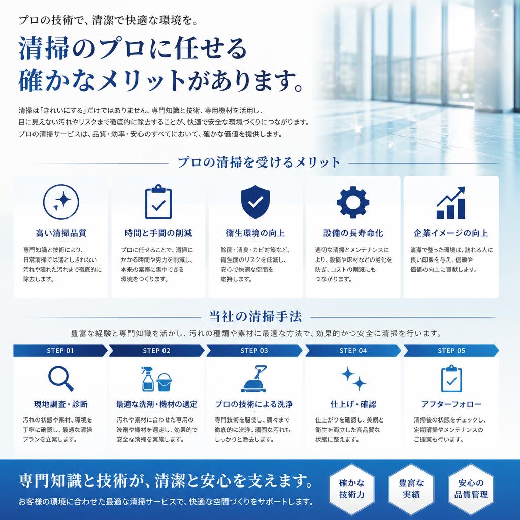 清掃業者によるプロのサービス